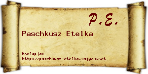 Paschkusz Etelka névjegykártya